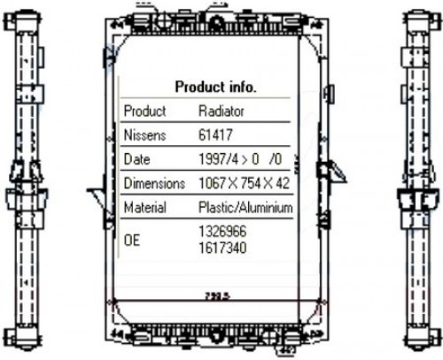 Chladič vody XF105 original BEHR s rámem Chladič vody XF105 original BEHR s rámem