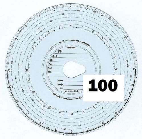 Kvalitní kotoučky do tachografu 125km/h 100 ks Kvalitní kotoučky do tachografu 125km/h 100 ks